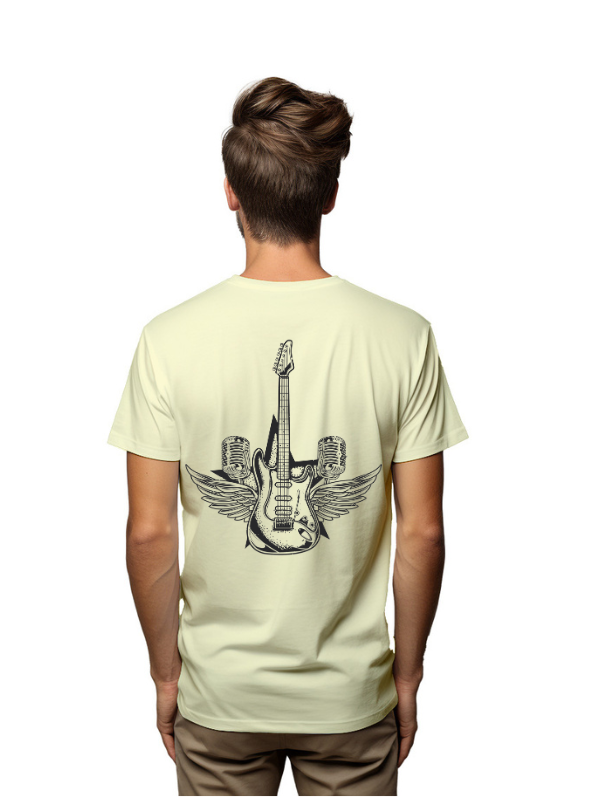 guitar cool back printed unisex t-shirt