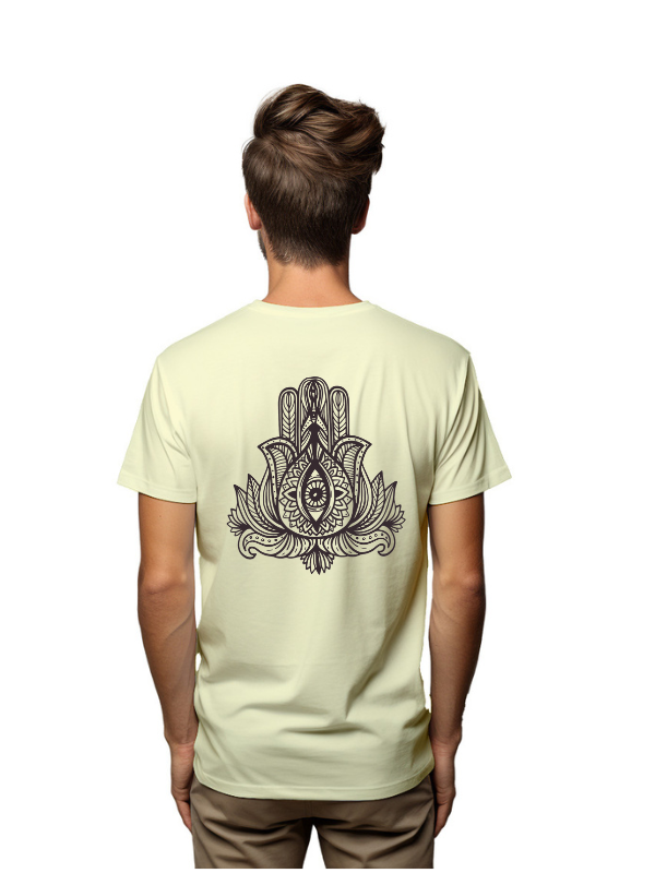 HAMSA HAND FONT BACK PRINTED UNISEX GRAPHICAL TSHIRT