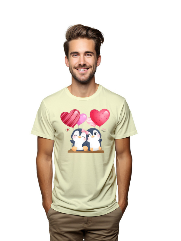 couple penguin love unisex printed t-shirt