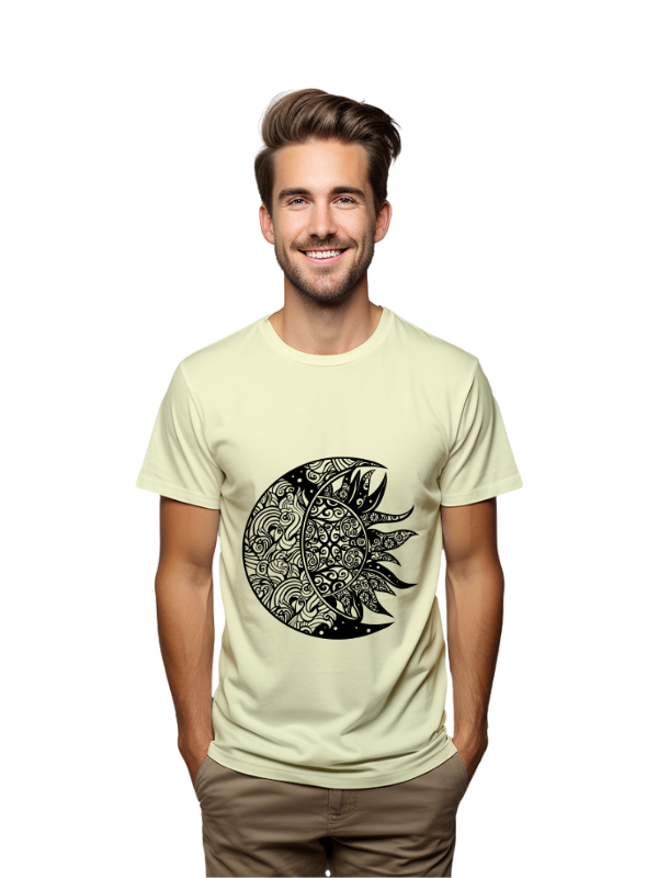 Celestial Mandala Moon and Sun T-Shirt, Unisex, Short Sleeve