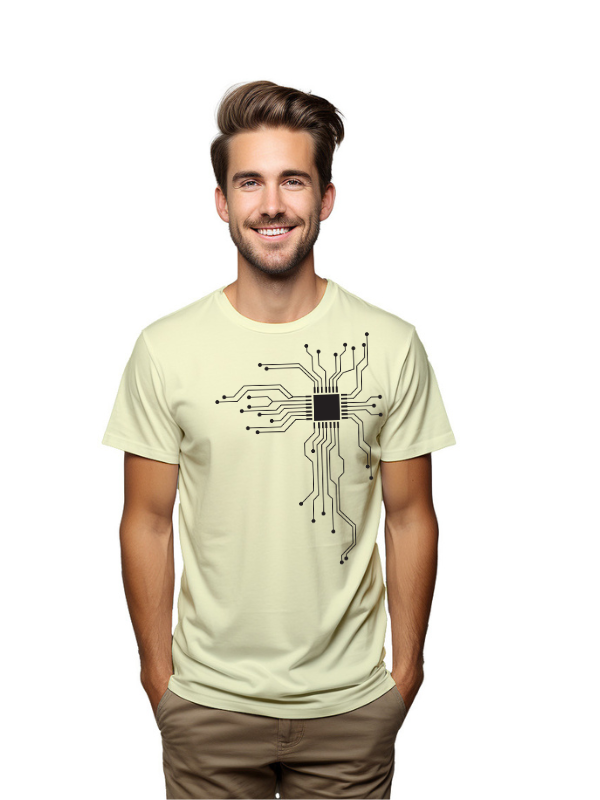 chip near heart graphical causal printed graphical t-shirt