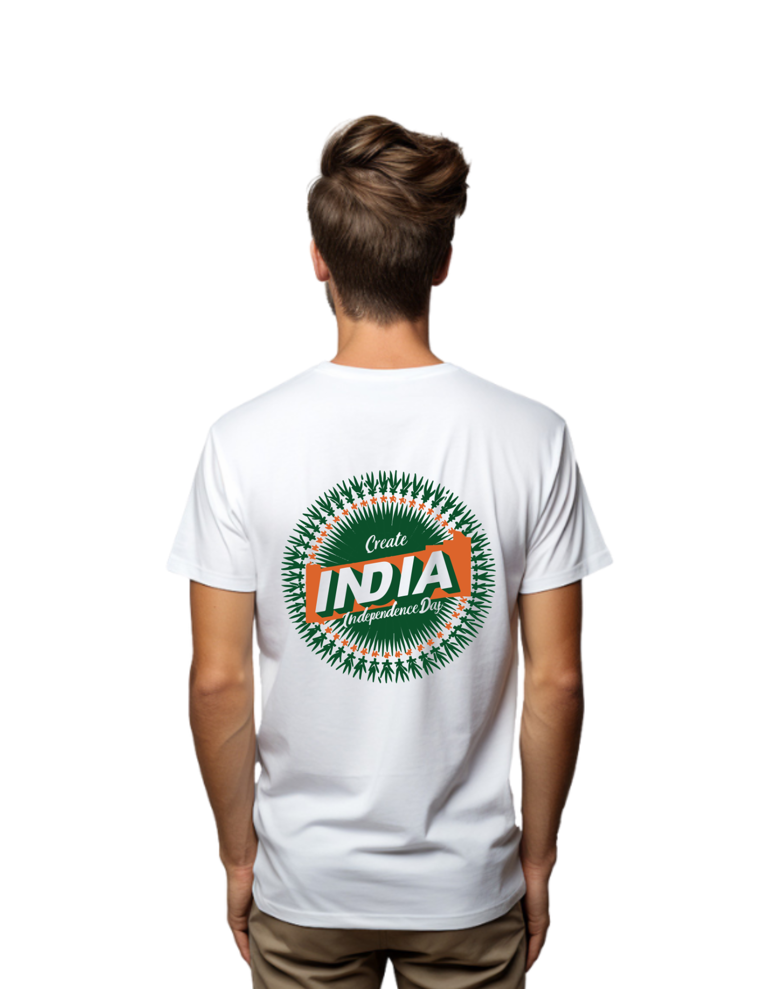 Create India Independence Day printed White Graphic Unisex T-shirt