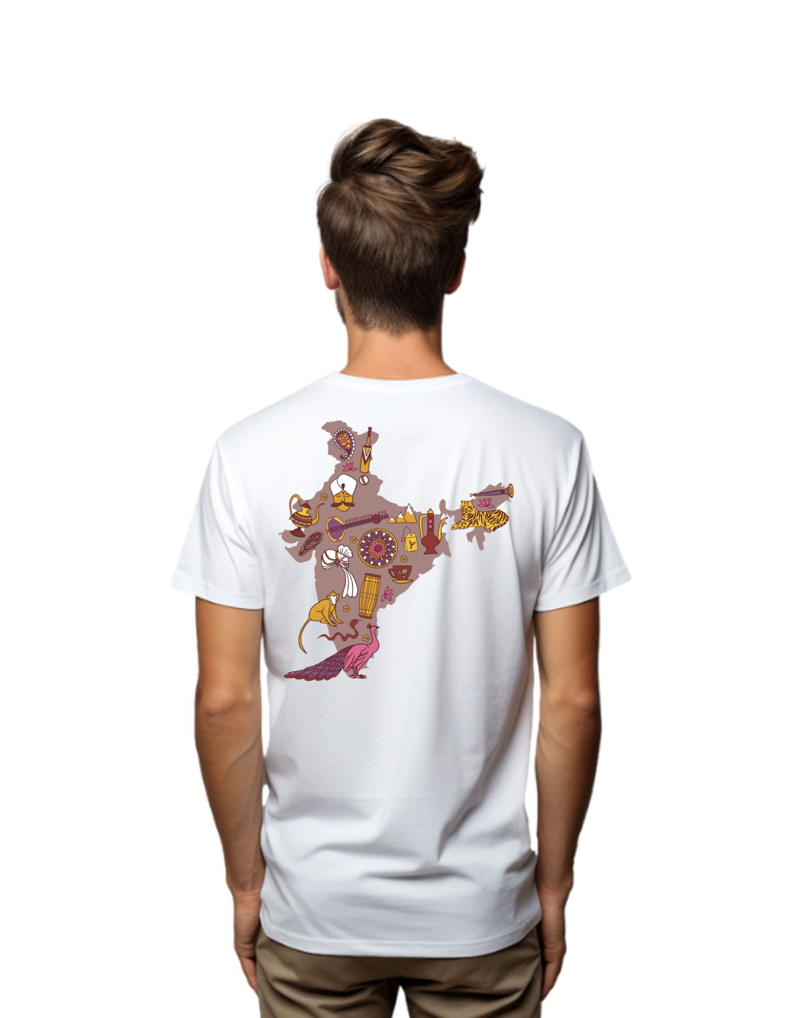 Artistic India Map , Independence Day Theme Printed White Unisex t-shirt